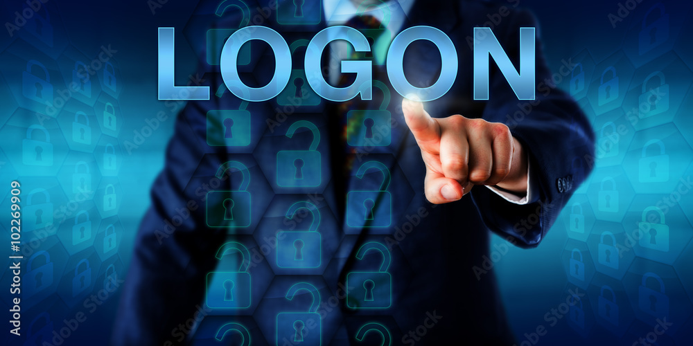 Business Client Pressing LOGON