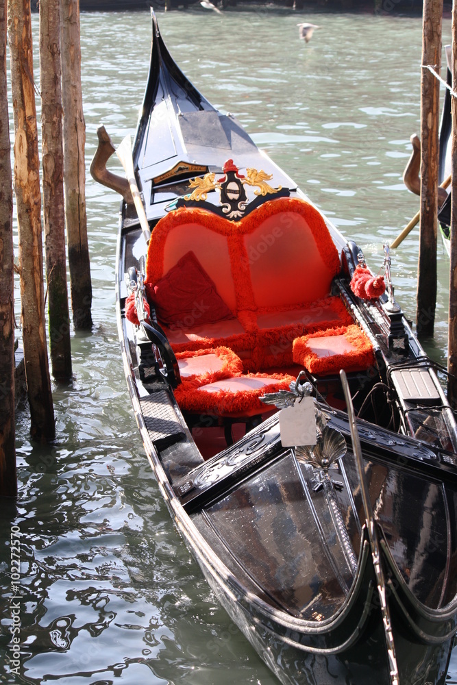 Italy, Venice, Gondola on urban canal