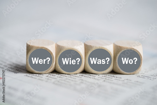 Würfel mit den Wörtern 