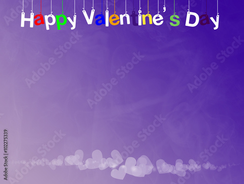 happy valentine's day on the smoke and heart background