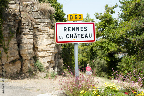 Rennes le Chateau Village Sign - France photo