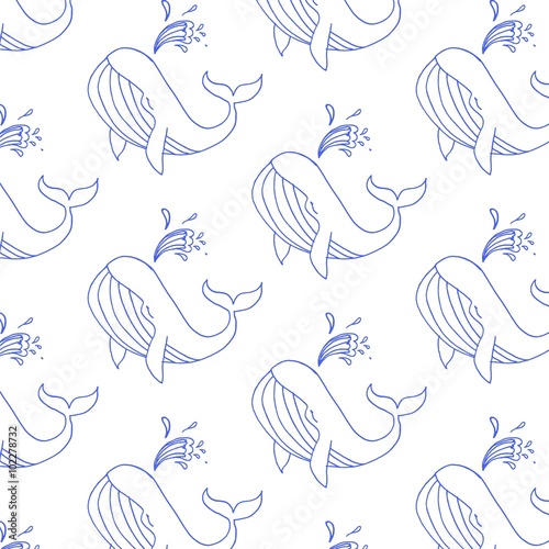 pattern whale blue