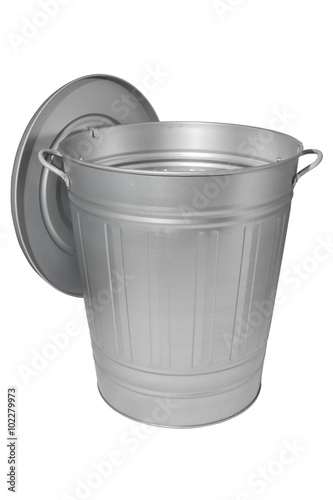 Trash can with lid