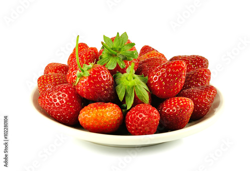 fresh stawberries white background.