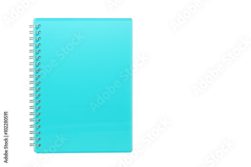 Aqua notepad isolated on white