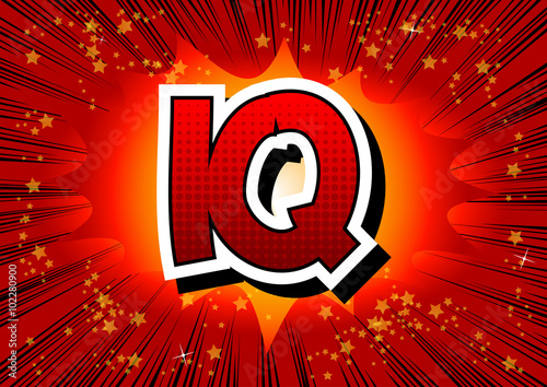 IQ - Comic book style word.