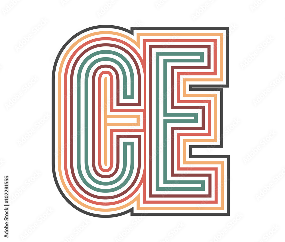 CE Initial Retro Logo company Outline. vector identity CE Initial Retro Logo company Outline. vector identity