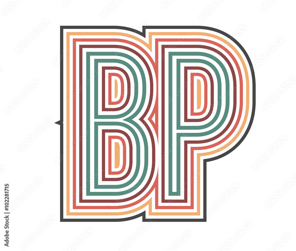 BP Initial Retro Logo company Outline. vector identity BP Initial Retro Logo company Outline. vector identity