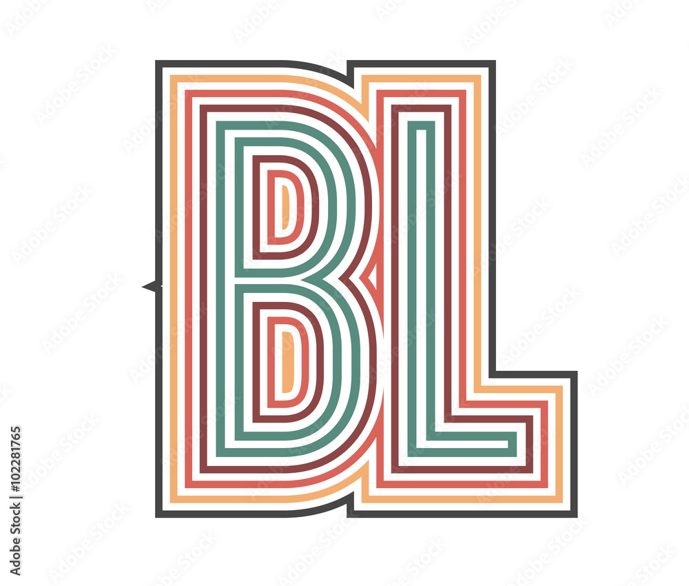 BL Initial Retro Logo company Outline. vector identity BL Initial Retro Logo company Outline. vector identity