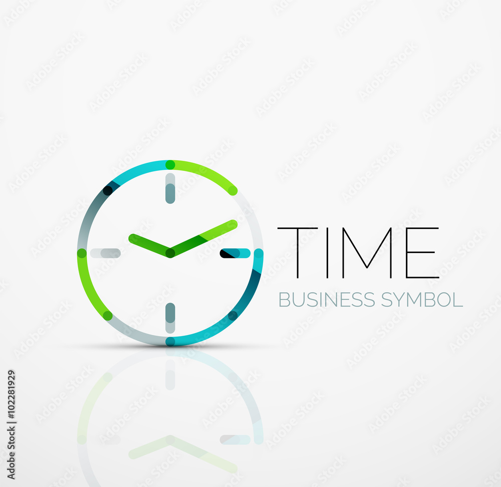 Vector abstract logo idea, time concept or clock business icon. Creative logotype design template Vector abstract logo idea, time concept or clock business icon. Creative logotype design template