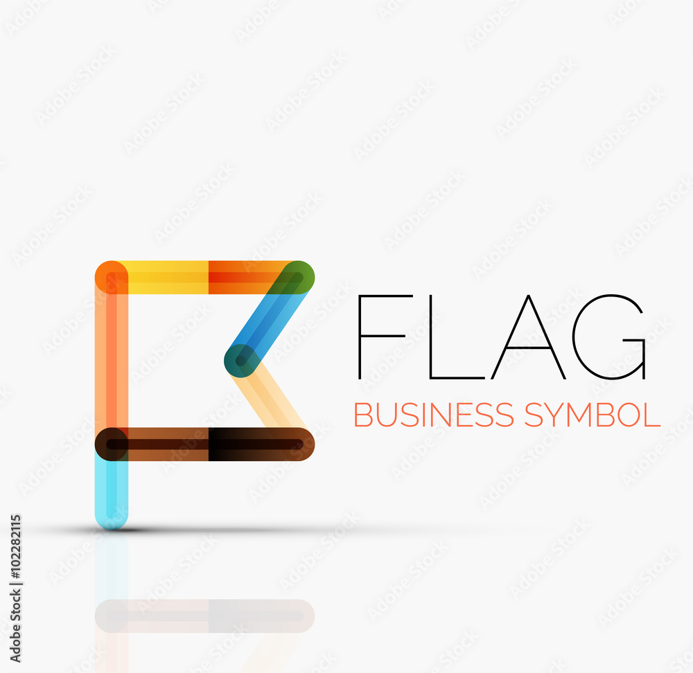 Logo flag, abstract linear geometric business icon Logo flag, abstract linear geometric business icon