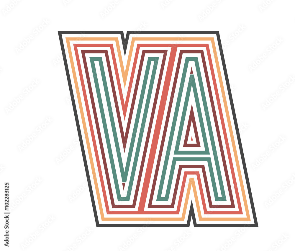 VA Initial Retro Logo company Outline. vector identity VA Initial Retro Logo company Outline. vector identity