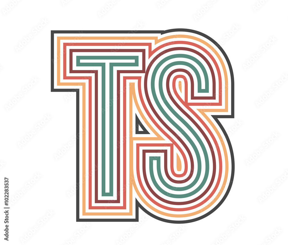 TS Initial Retro Logo company Outline. vector identity TS Initial Retro Logo company Outline. vector identity