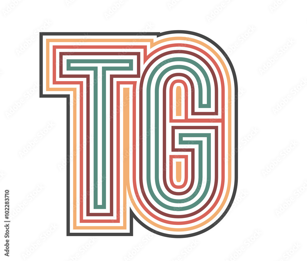 TG Initial Retro Logo company Outline. vector identity TG Initial Retro Logo company Outline. vector identity