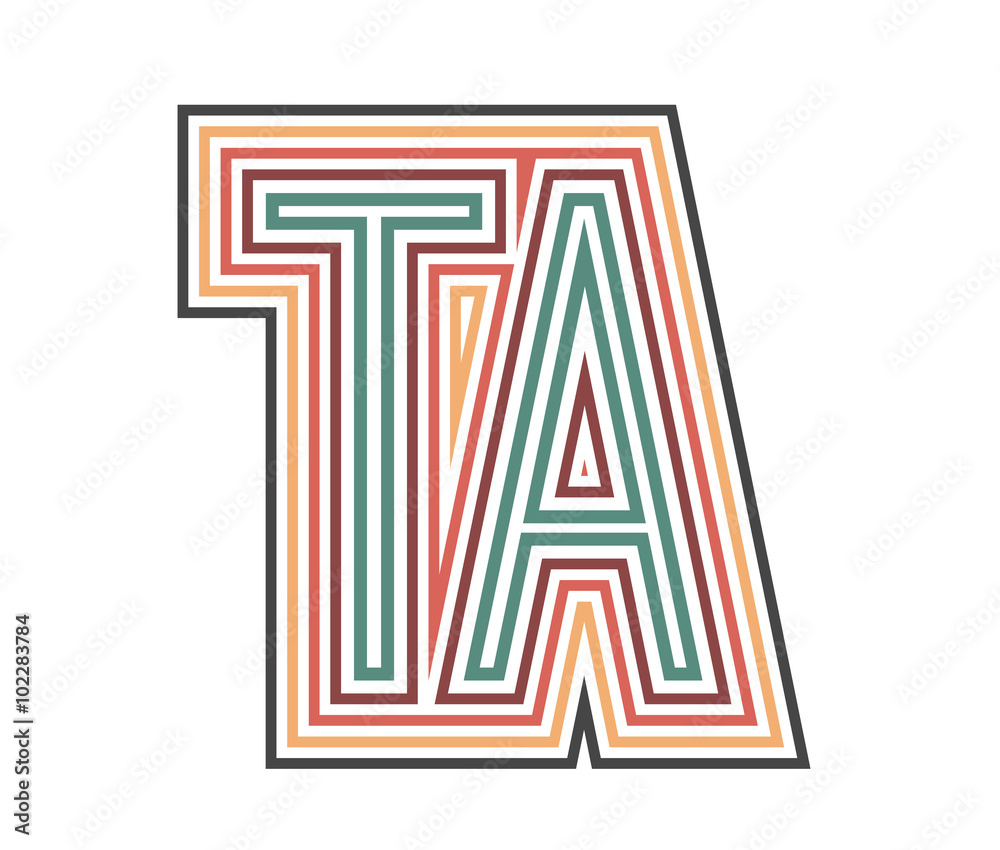 TA Initial Retro Logo company Outline. vector identity TA Initial Retro Logo company Outline. vector identity