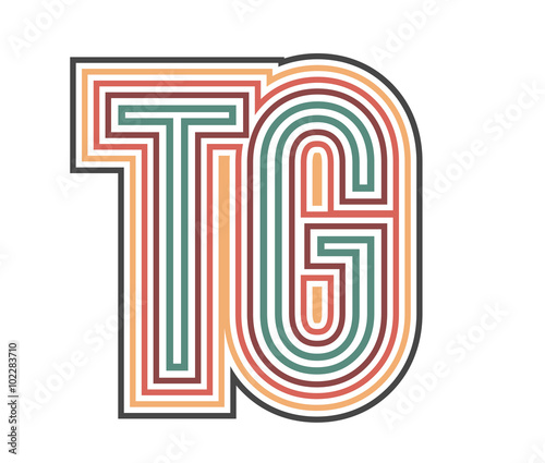TG Initial Retro Logo company Outline. vector identity