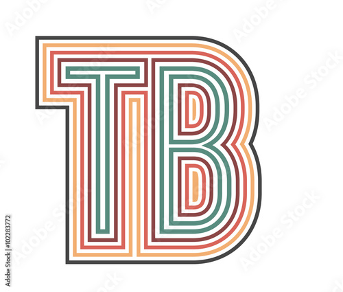 TB Initial Retro Logo company Outline. vector identity