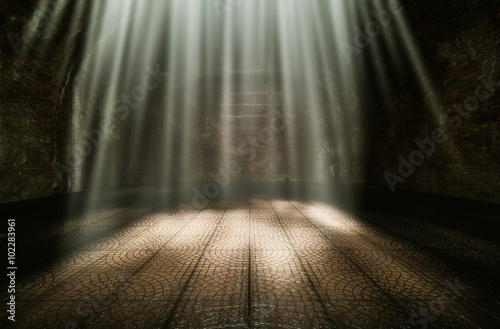 Dark room in the morning