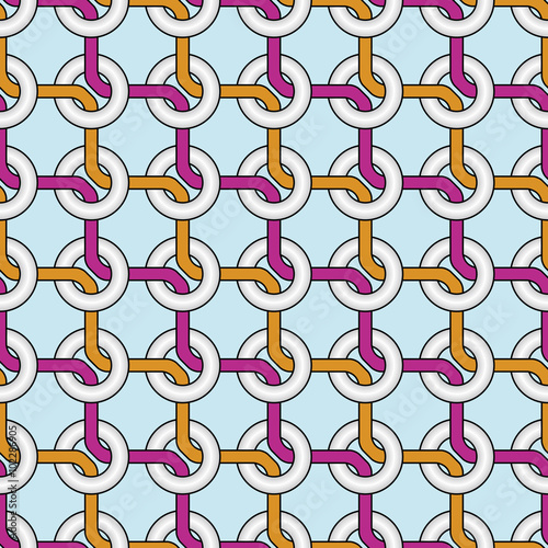 Continuous ring background. Seamless pattern. Vector.繋がったリングのパターン