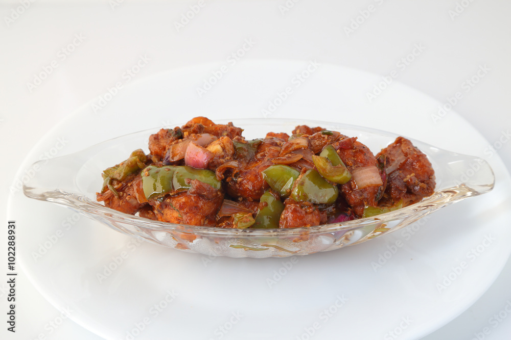 Indian food or Chinese food. Chicken with sweet and sour sauce. Indian food or Chinese food. Chicken with sweet and sour sauce.
