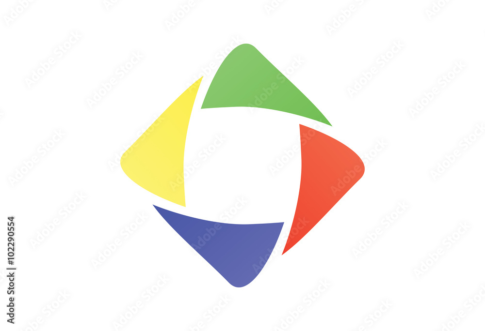 abstract square media company with four color logo abstract square media company with four color logo