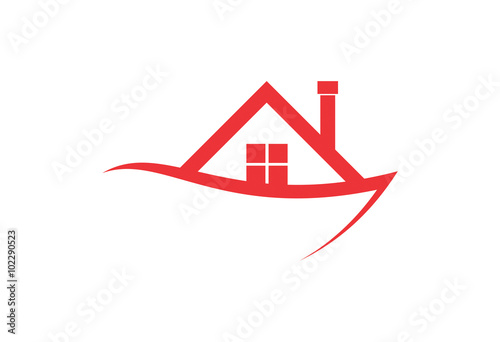 red house icon vector illustration logo