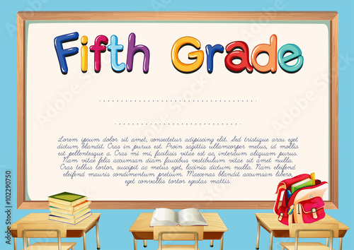 Diploma template for fifth grade students