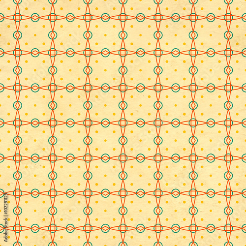 Seamless texture of the old paper with geometric ornamental patt