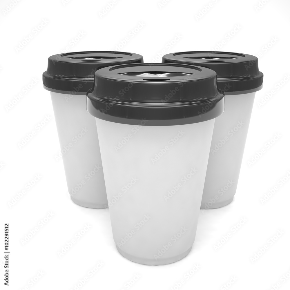 Three paper coffee cups Three paper coffee cups