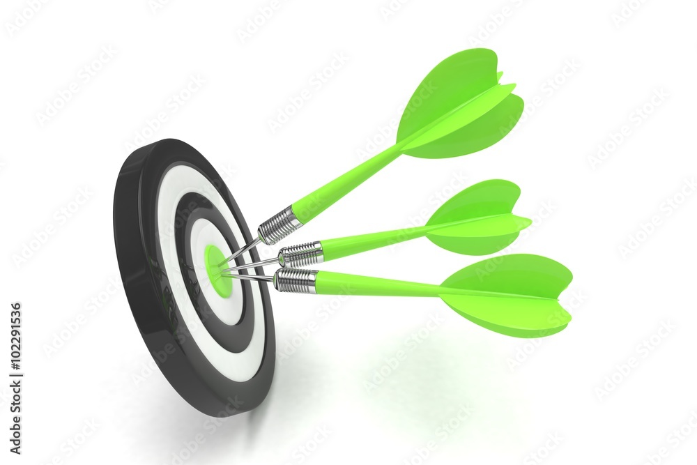 Three arrows darts in center. Three arrows darts in center.