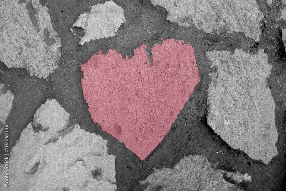 Heart-shaped stone flooring texture for Valentine's Day