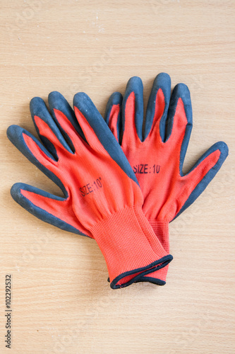 Red  gloves for work