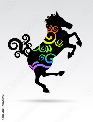 Prancing horse stylized