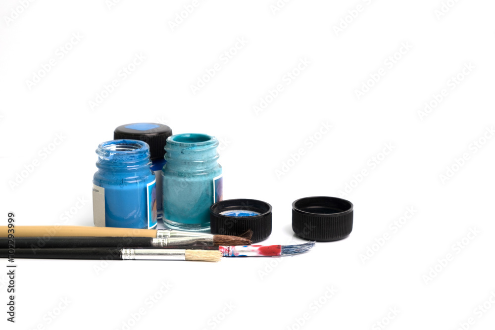brush and paint isolated on white background brush and paint isolated on white background