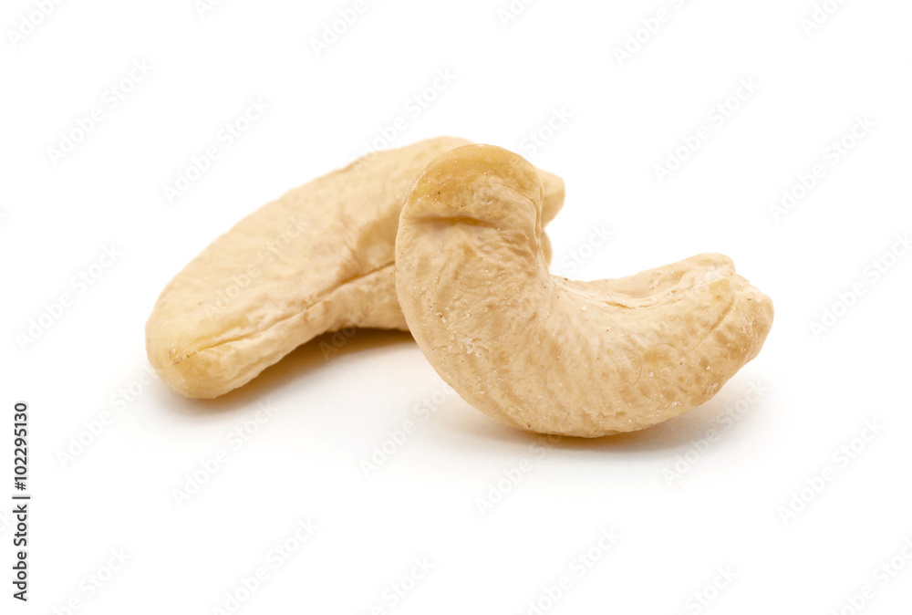 cashew nuts on white background cashew nuts on white background