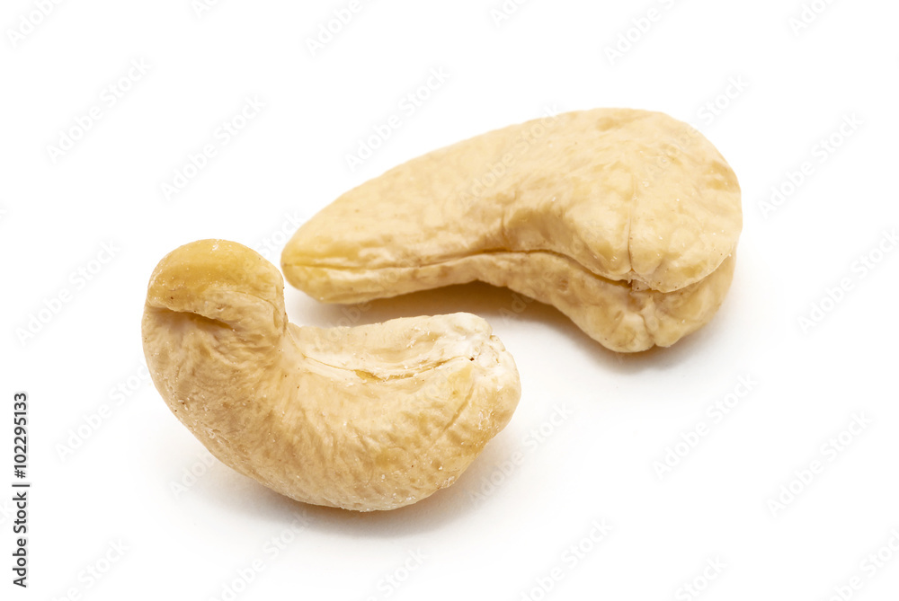 cashew nuts on white background cashew nuts on white background
