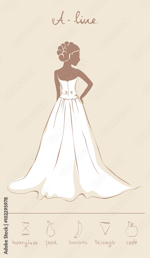 Wedding dress in a-line style