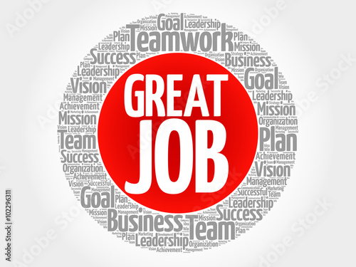Great Job circle word cloud, business concept