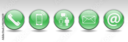 Kontakt - Button-Set (in Grün)