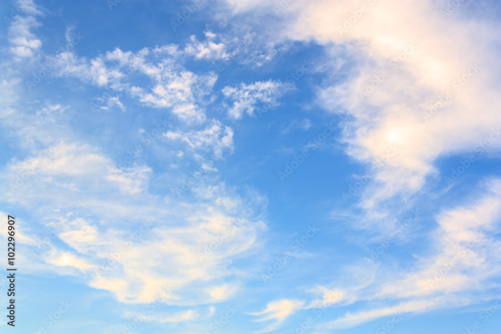 blue sky and clouds on sunny day