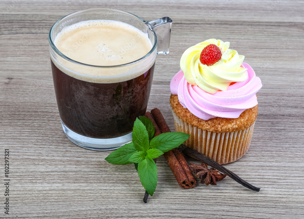 Cupcake with coffee Cupcake with coffee