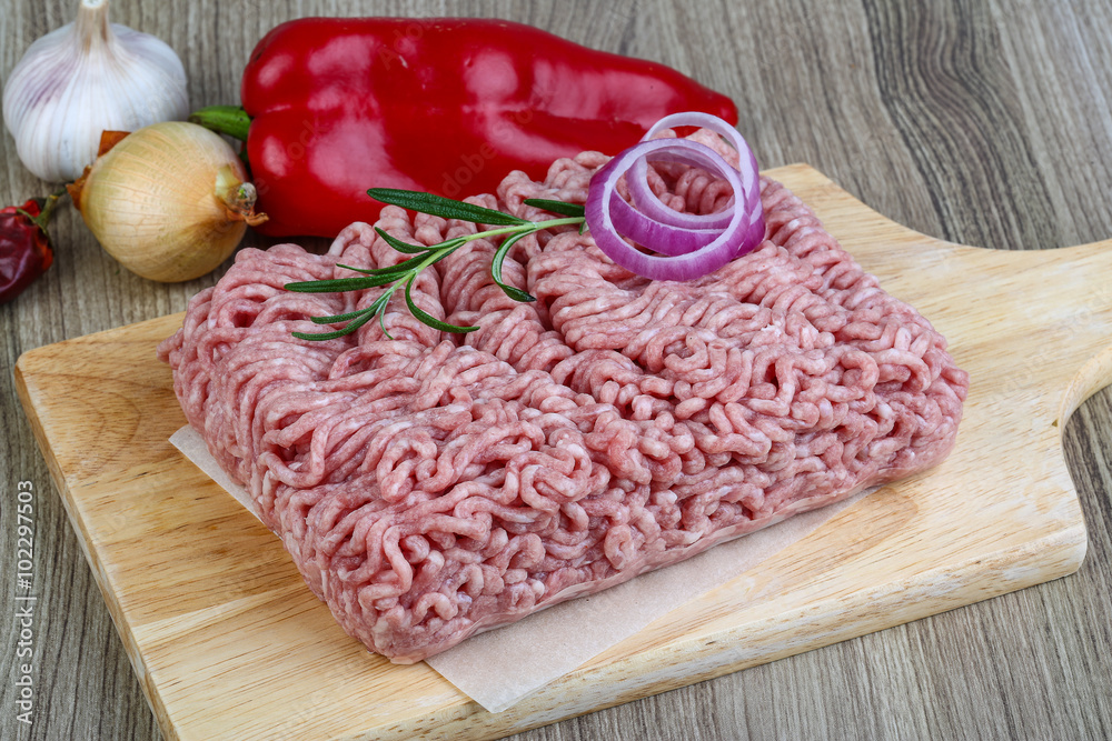 Raw minced pork meat