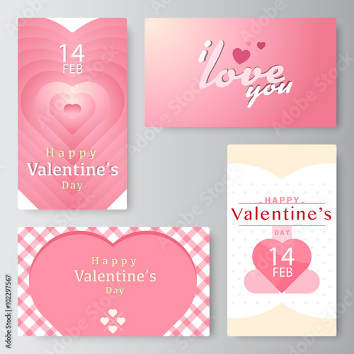 Valentine's day business card, Banner, vector stock.