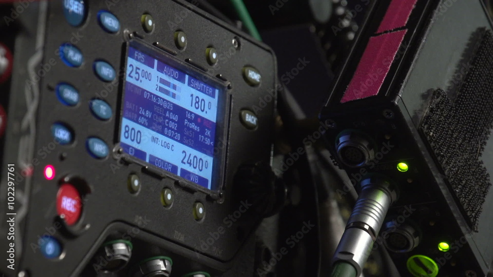 Monitor with a movie camera settings Monitor with a movie camera settings