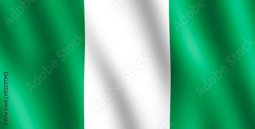 Foto Flag of Nigeria waving in the wind