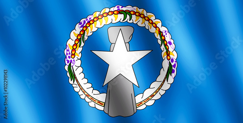 Flag of Northern Mariana Island waving in the wind