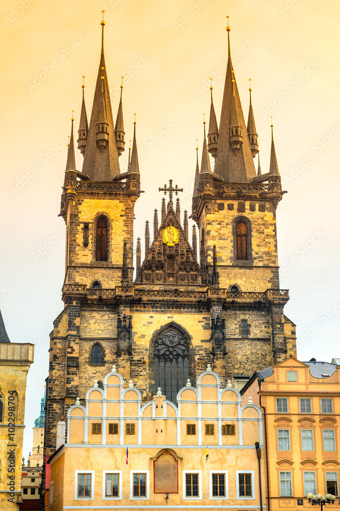 Prague, Tyn Church in Old Town Square