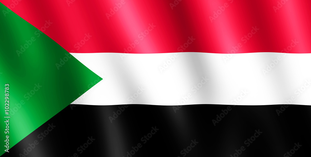 Flag of Sudan waving in the wind