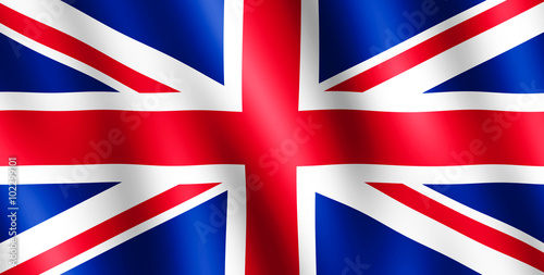 Flag of United Kingdom waving in the wind