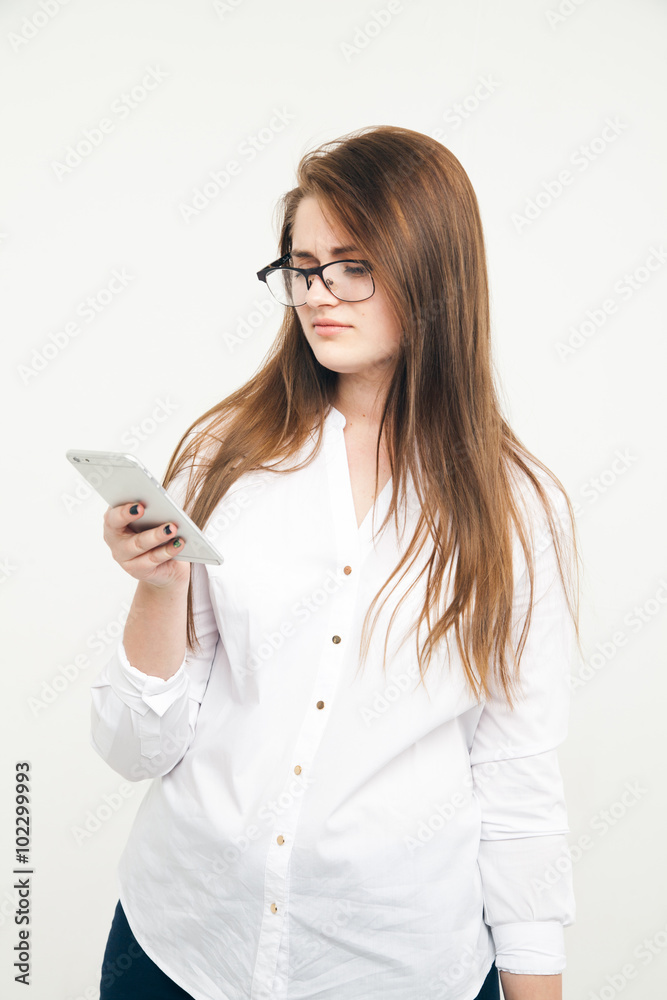 Attractive businesswoman using smart phone Attractive businesswoman using smart phone